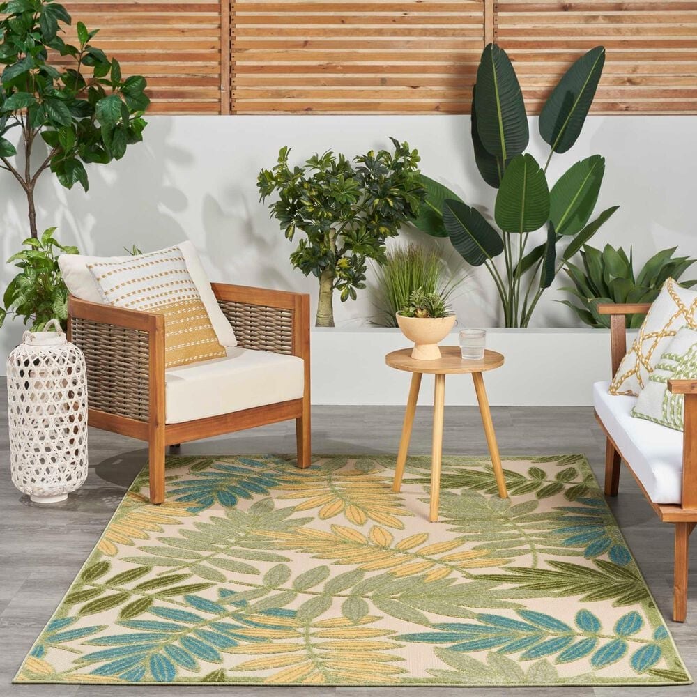Nourison Aloha Nature 10&#39; x 14&#39; Green and Multicolor Indoor/Outdoor Area Rug, , large