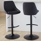 LumiSource Diana Adjustable Barstool with Black Faux Leather Upholstery in Black (Set of 2), , large