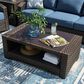 Ashley Windglow Patio Coffee Table in Brown, , large