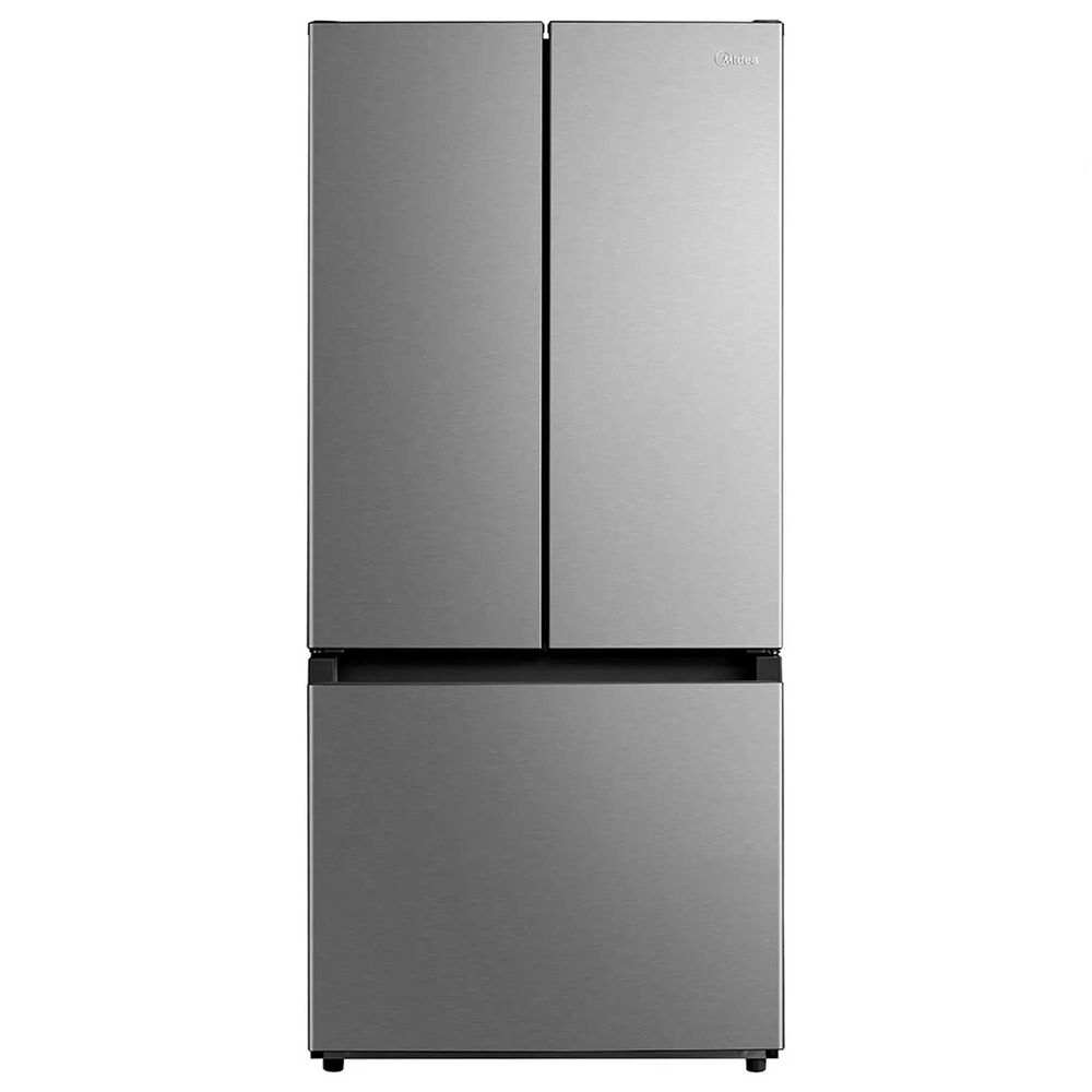 Midea 4-Piece Kitchen Package with 18.4 Cu. Ft. French Door Refrigerator and 6.3 Cu. Ft. 4-Element Freestanding Electric Range in Stainless Steel, , large