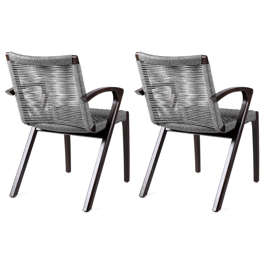 Blue River Nabila Outdoor Dining Chair with Gray Rope in Dark Earth (Set of 2), , large