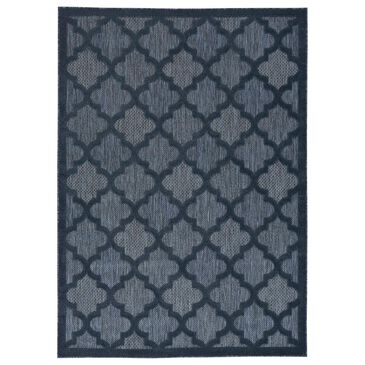 Nourison Easy Care 9" x 12" Navy Blue Indoor/Outdoor Area Rug, , large