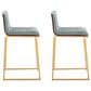 Lumisource Mason 25" Counter Stool with Green Fabric Cushion in Gold and Walnut (Set of 2), , large