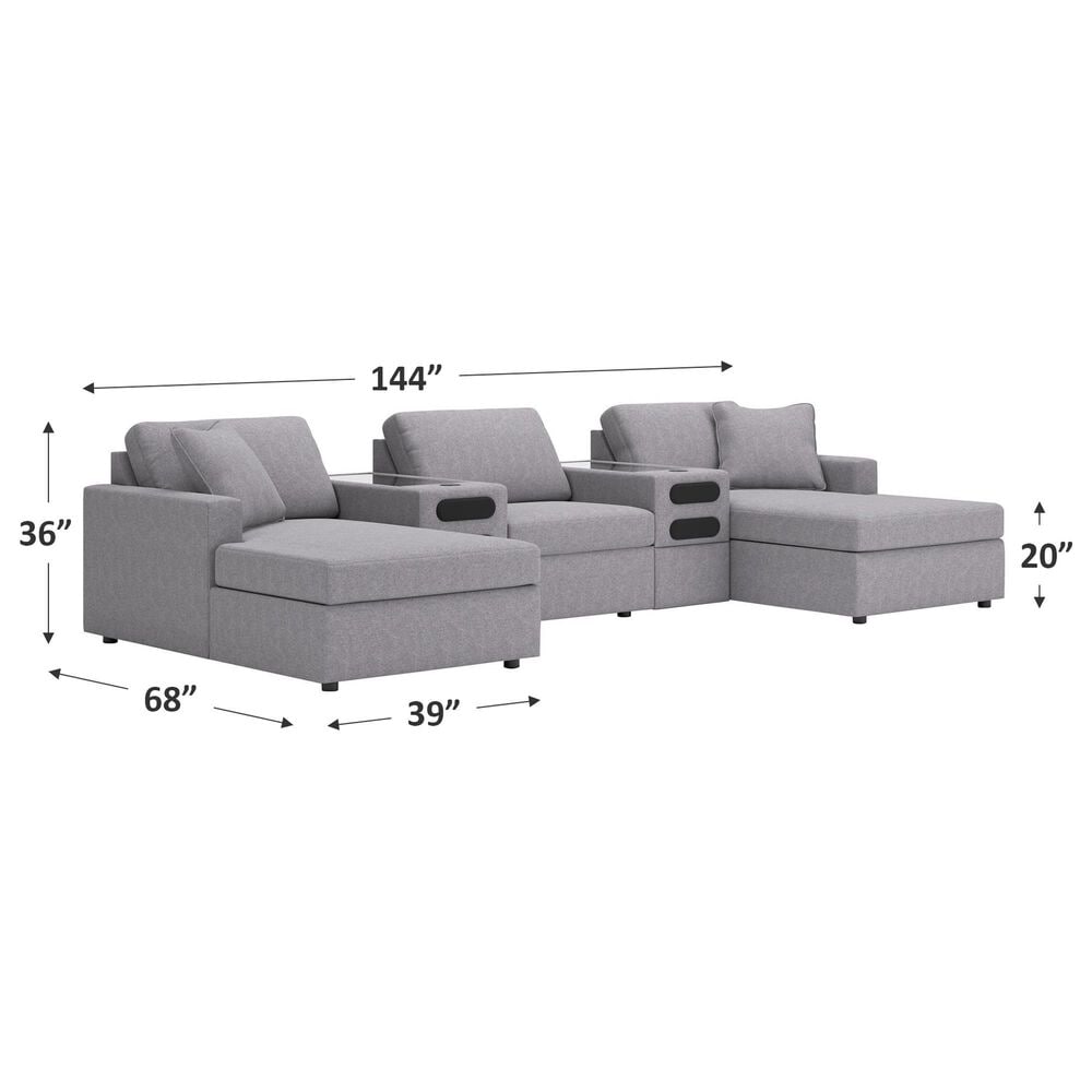 Ashley Modmax 5-Piece Sectional with Audio Consoles in Granite, , large