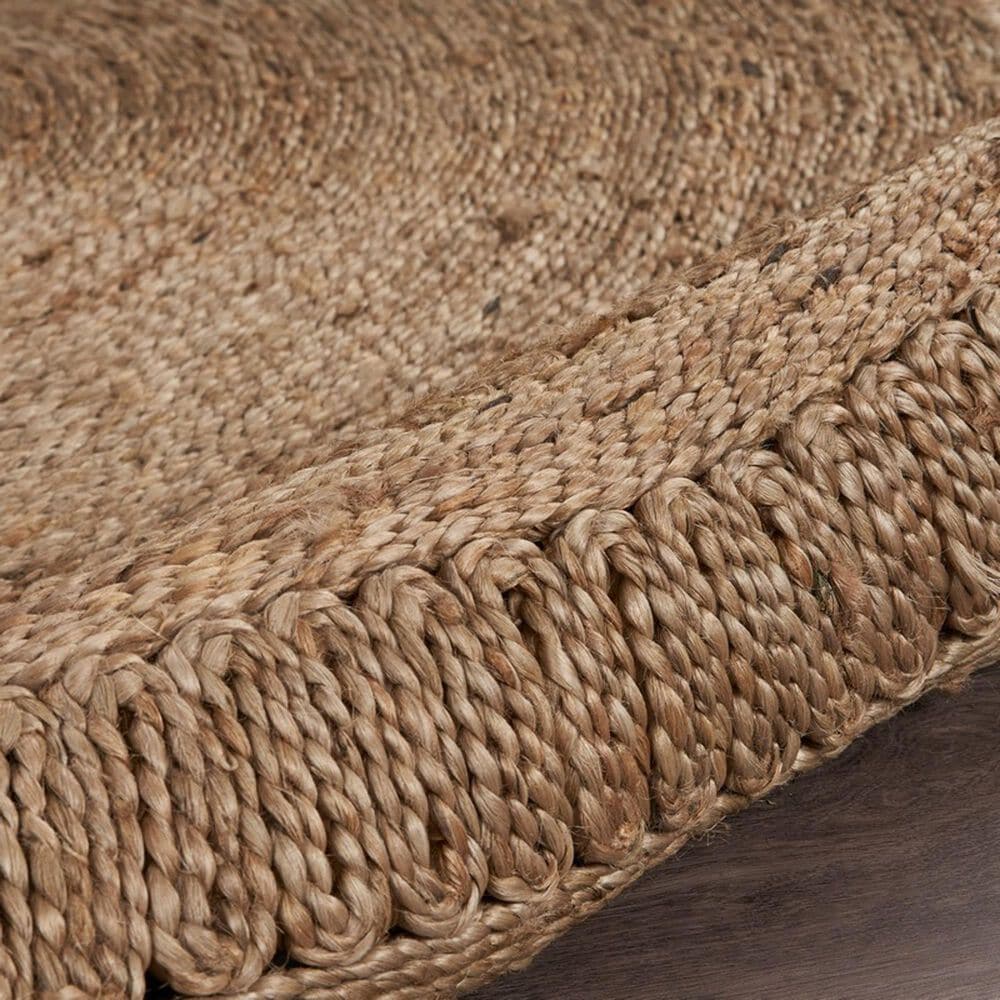L&amp;R Resources Natural Jute  6&#39; Round Gray Area Rug, , large