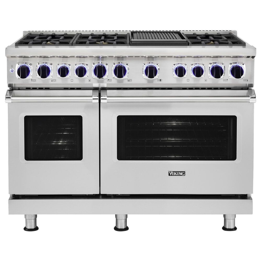 Viking Range 48" Freestanding Dual Fuel Range with 8 Burners in Stainless Steel, , large