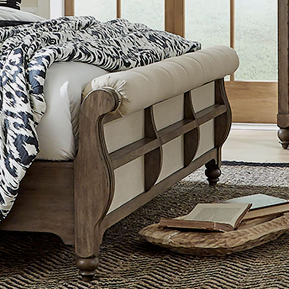 Belle Furnishings Americana Farmhouse Queen Sleigh Bed in Dusty Taupe, , large