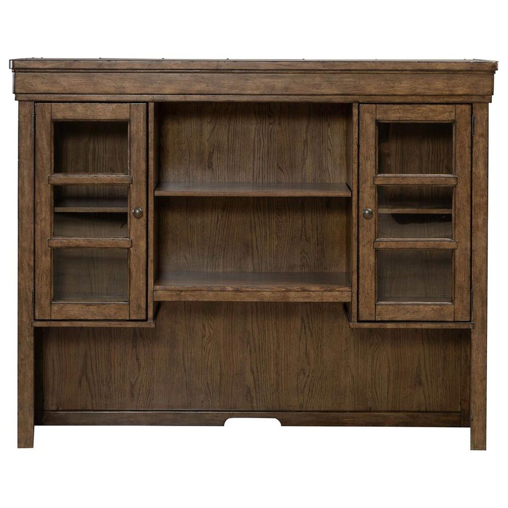 Liberty Furniture Carolina Park Credenza Desk with Hutch in Amber Brown, , large