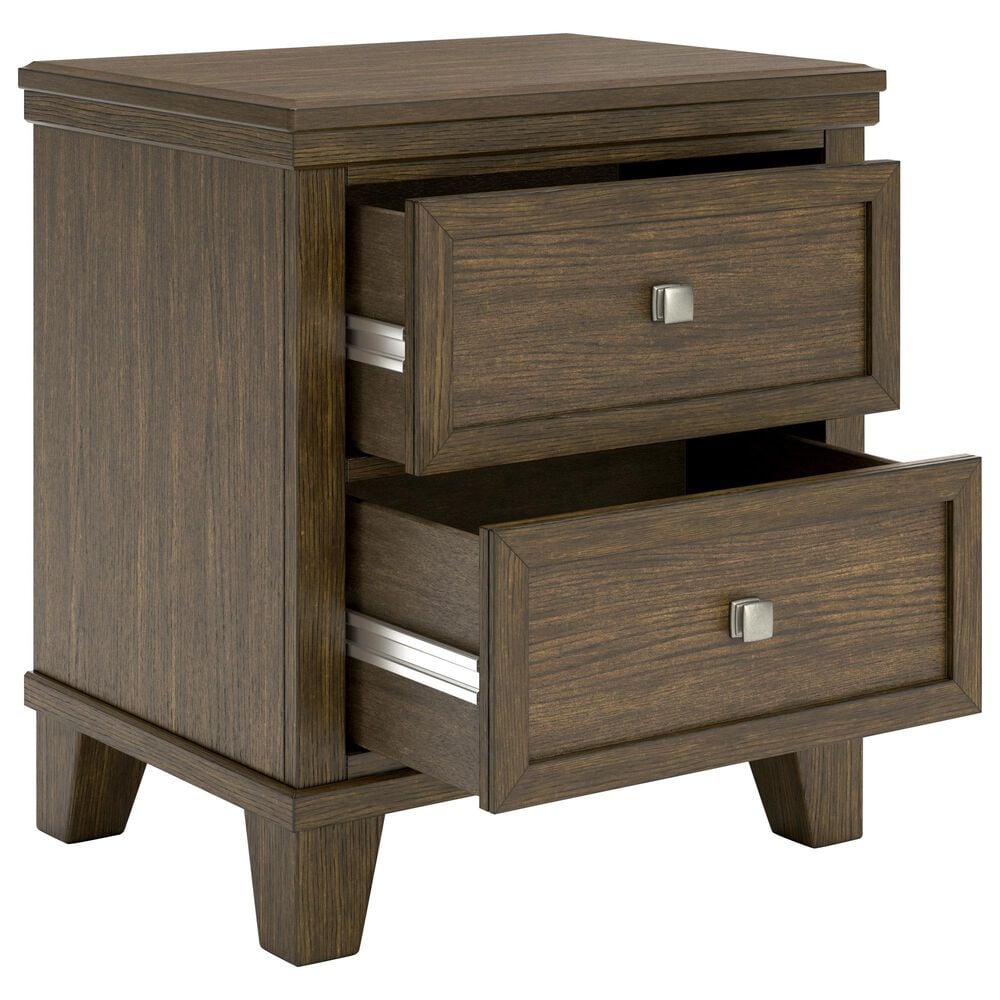 Ashley Queen Bed and Two Nightstands in Medium Brown, , large
