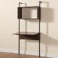 Baxton Studio Fariat Display Shelf with Desk in Walnut Brown and Black, , large