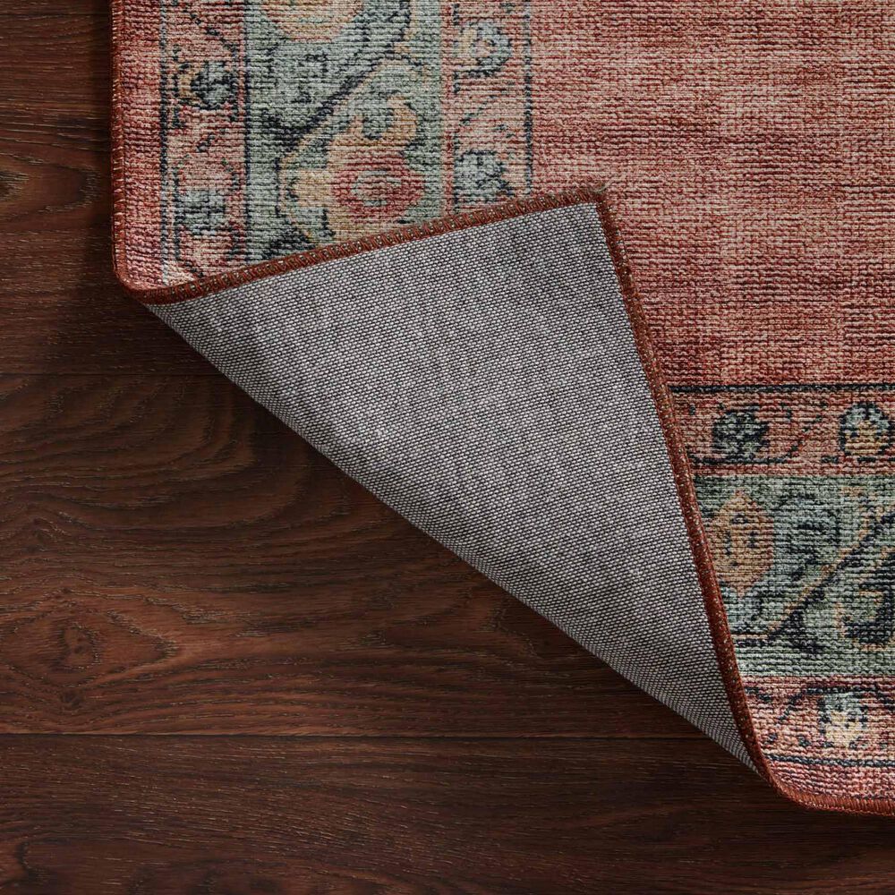 Loloi Heidi 2&#39; x 5&#39; Spice and Aqua Area Rug, , large