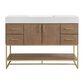 37B Mauri 48" Single Bathroom Vanity with Metal Base in Walnut Drift with High-Profile 4" White Composite Stone Top, , large