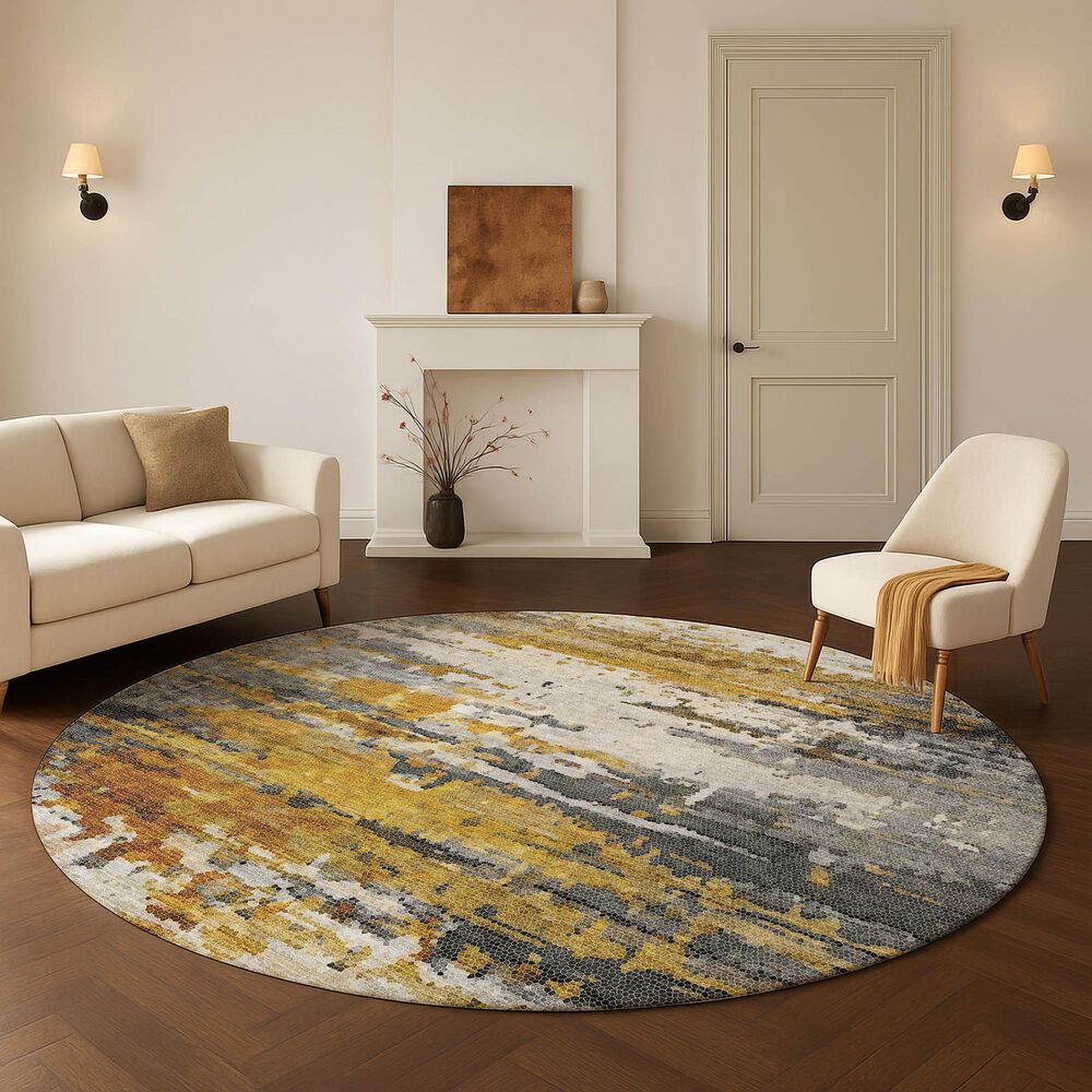 Dalyn Rug Company Lumara Graphite 8' Round Indoor/Outdoor Area Rug, , large