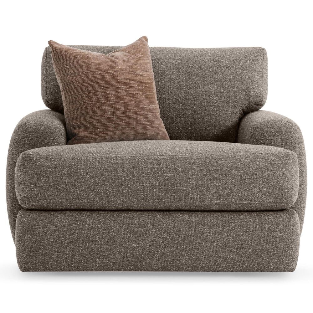 Bernhardt Cameron Swivel Chair in Beige and Tan, , large