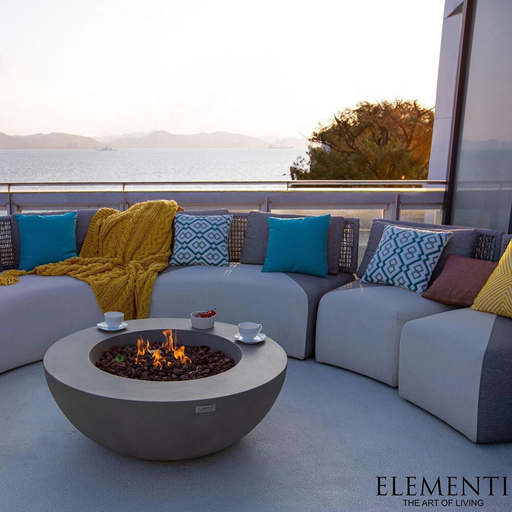 Elementi Fire Lunar Round Natural Gas Bowl Fire Table in Gray, , large
