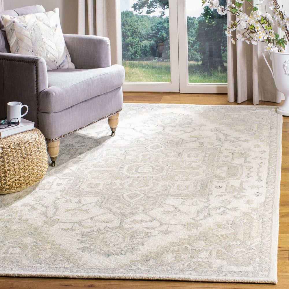 Safavieh Micro-Loop 3&#39; x 5&#39; Ivory and Beige Area Rug, , large