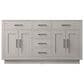 Lexora Home Abbey 60" Double Bathroom Vanity in White Oak with 2 cm White Carrara Marble Top and Rectangular Sinks, , large