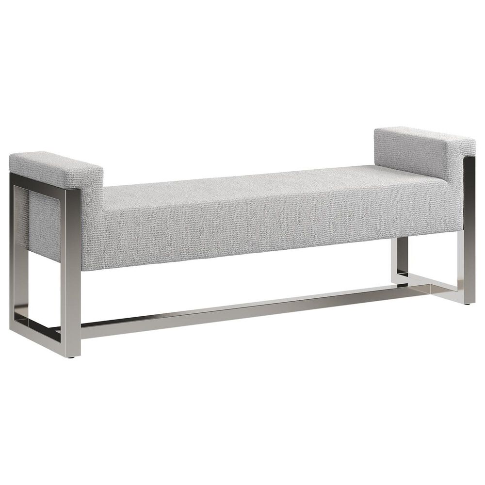 Bernhardt Stratum Upholstered Bench in Polished Nickel, , large