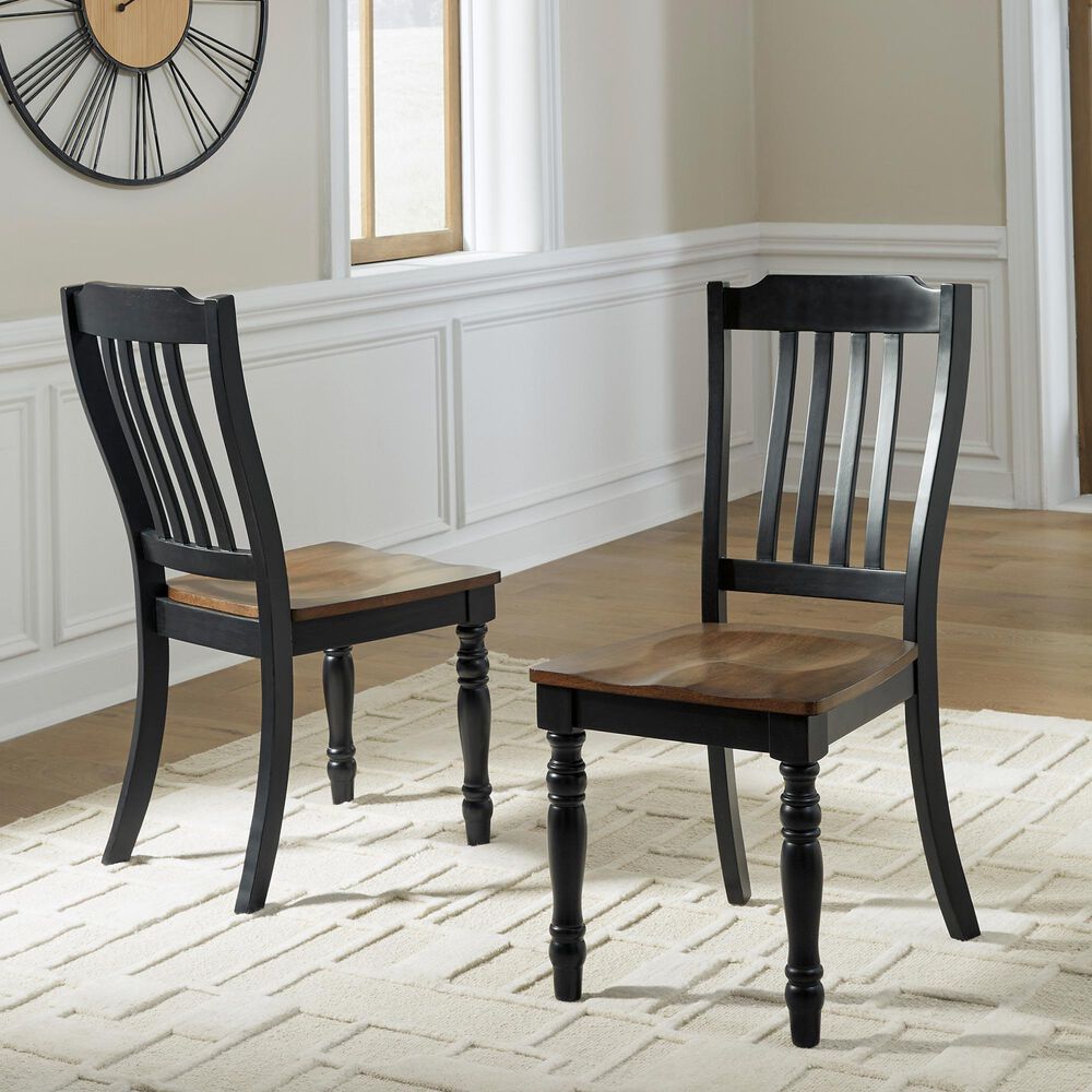 Ashley Clorazi Side Chair in Black and Brown, , large