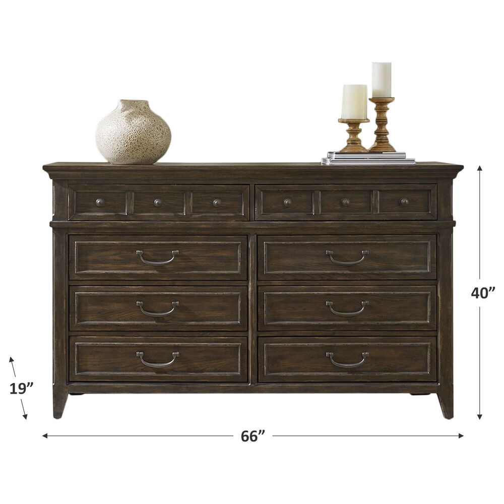 Belle Furnishings Paradise Valley 8-Drawer Dresser in Saddle Brown, , large
