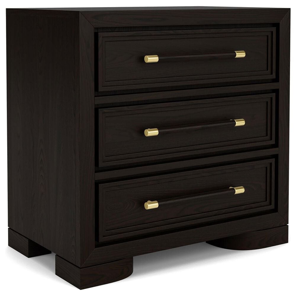 Shannon Hills Lydia 3-Drawer Nightstand in Dark Cabernet with USB Ports, , large