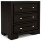 Shannon Hills Lydia 3-Drawer Nightstand in Dark Cabernet with USB Ports, , large