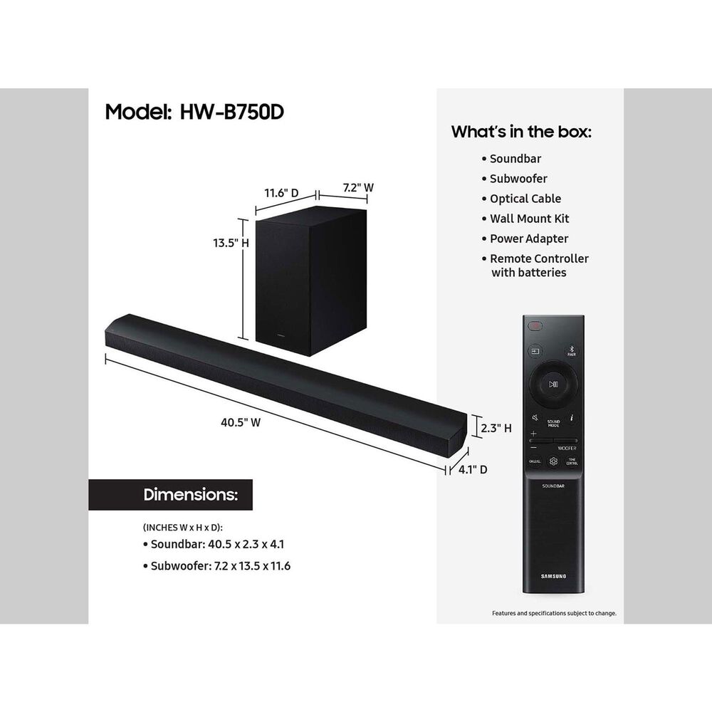 Samsung 5.1 Channel Soundbar System with Bass Boost in Black, , large