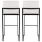 Lumisource Fuji High Back Barstool with White Faux Leather in Black (Set of 2), , large