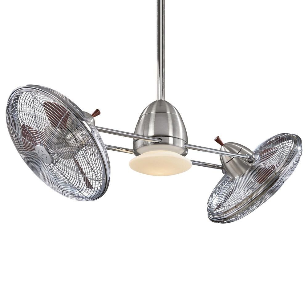 Minka-Aire Gyro 42" Dual Ceiling Fan with LED Lights in Brushed Nickel and Chrome, , large