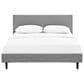 Modway Anya Fabric Queen Platform Bed in Beige, , large