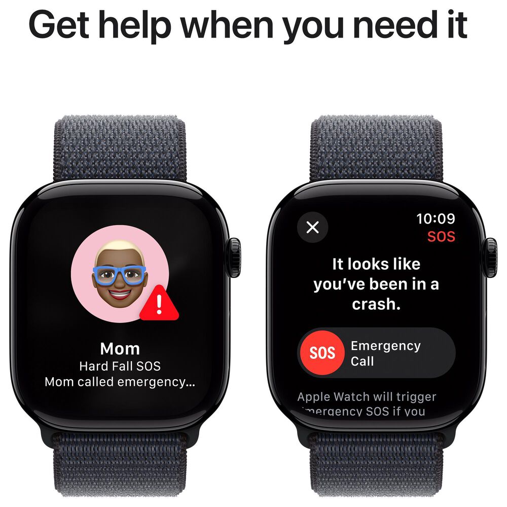 Apple Watch Series 10 GPS + Cellular 46mm Jet Black Aluminum Case with Ink Sport Loop, , large