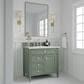 James Martin Vanities Brittany 36" Single Bathroom Vanity in Smokey Celadon with 3 cm Ethereal Noctis Quartz Top and Rectangular Sink, , large