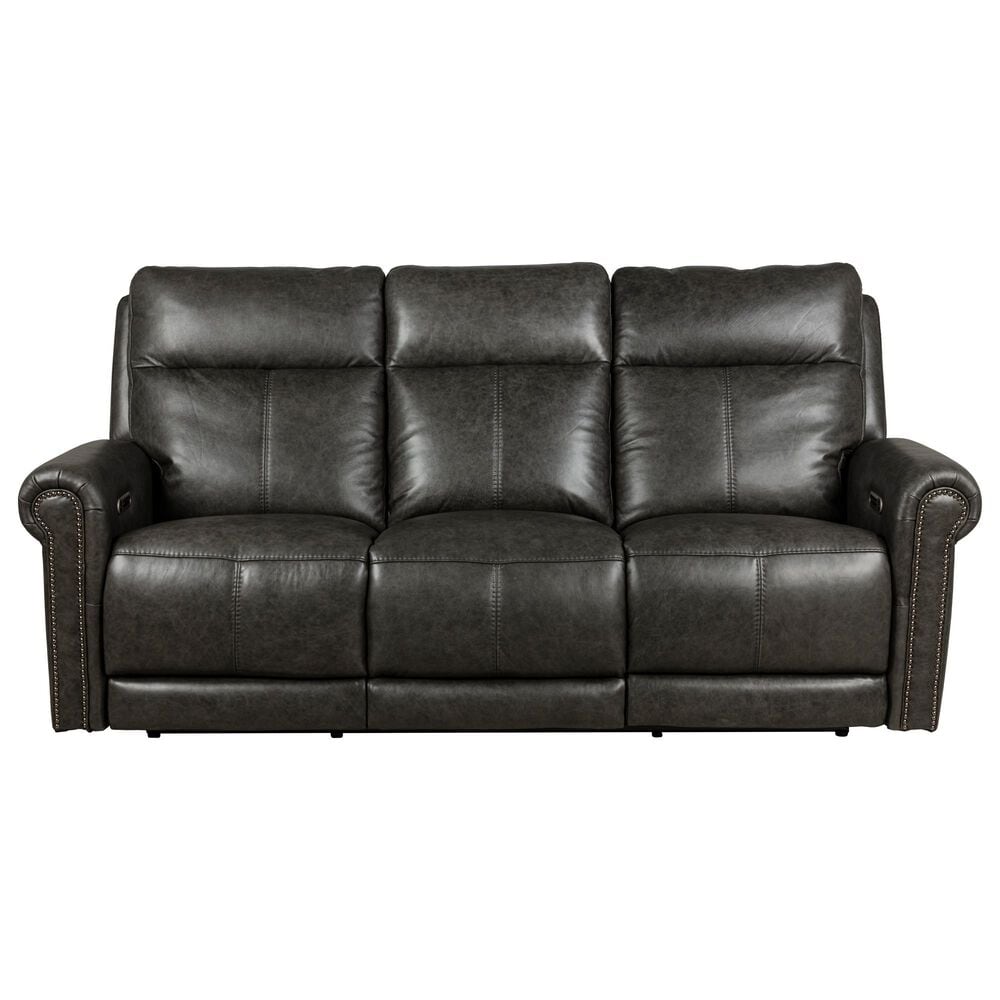 Flexsteel Alexander Power Reclining Sofa with Console Headrest and Lumbar in Weathered Stone, , large