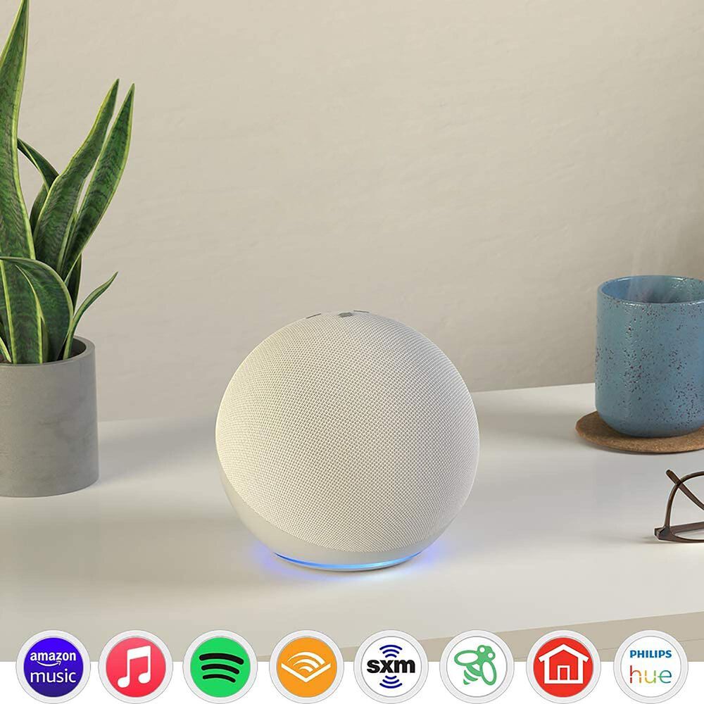 HP Echo 4th Gen in Glacier White + Ring A19 Smart Bulb, , large