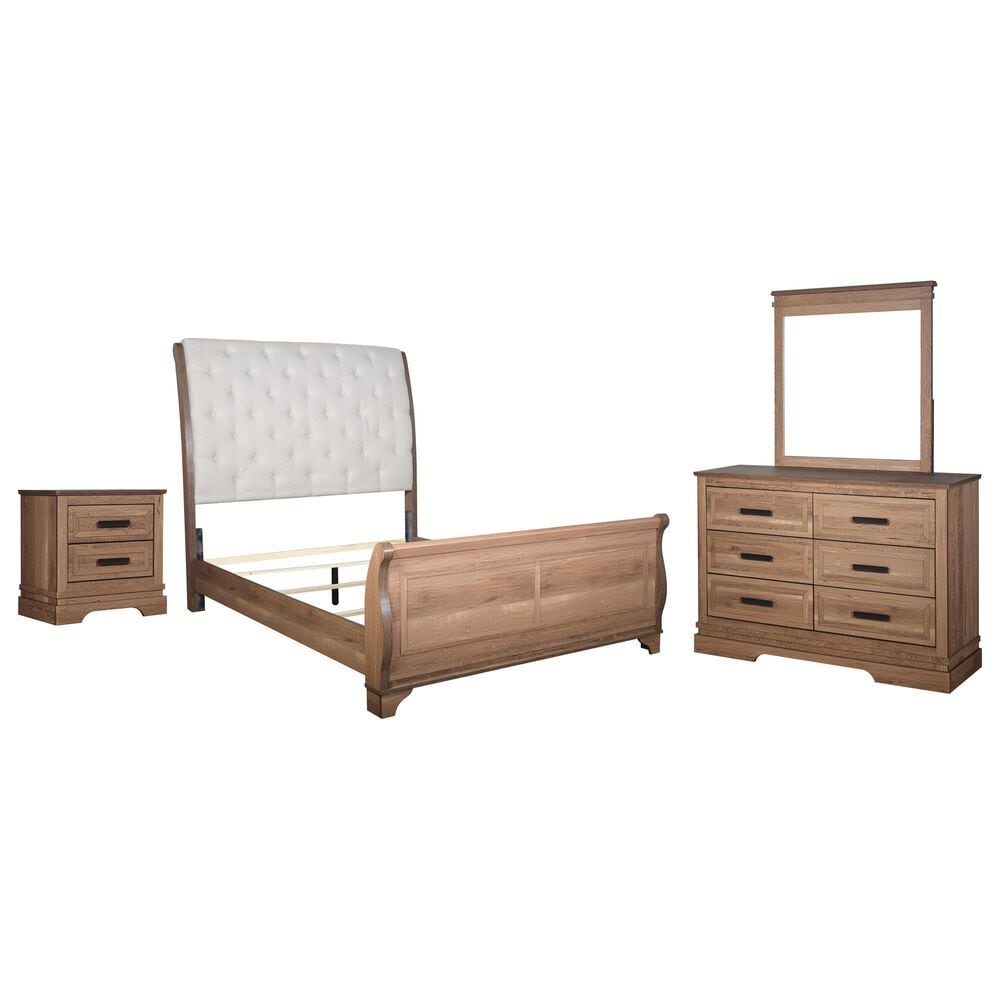 New Heritage Design Coventry Hall 4-Piece Queen Sleigh Bedroom Set in Pecan, , large