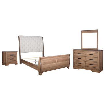 New Heritage Design Coventry Hall 4-Piece Queen Sleigh Bedroom Set in Pecan, , large