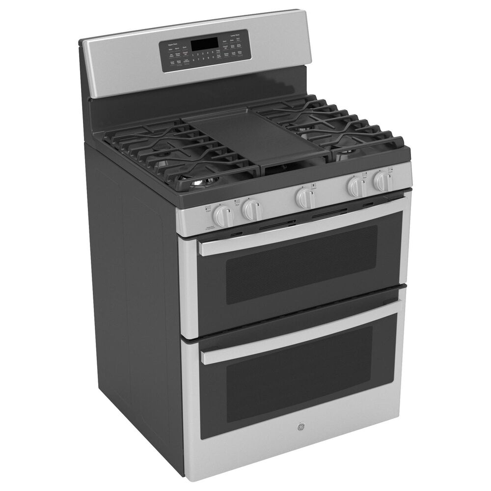 GE Appliances 30&quot; Freestanding Gas Double Oven Range with Convection in Stainless Steel, , large