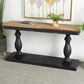 Maple and Jade Console Table in Distressed Black and Brown, , large