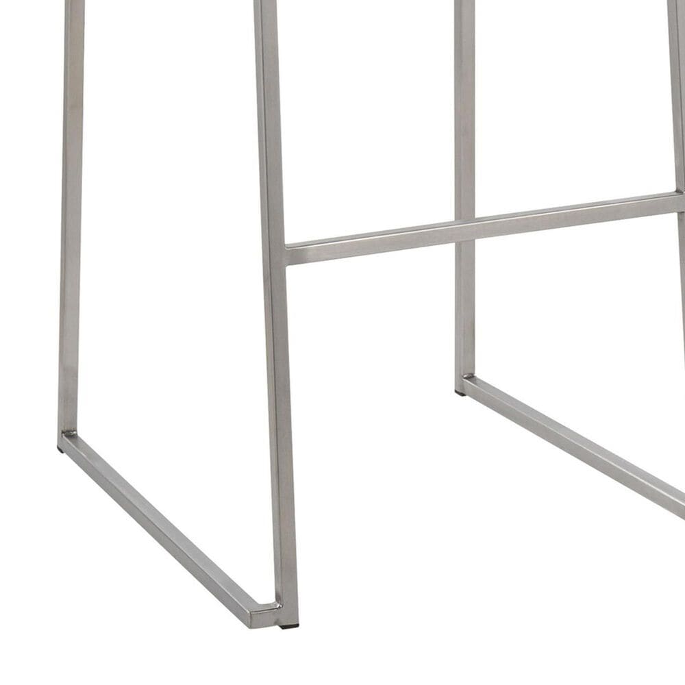 Lumisource Mara Barstool with White Cushion in Stainless Steel &#40;Set of 2&#41;, , large
