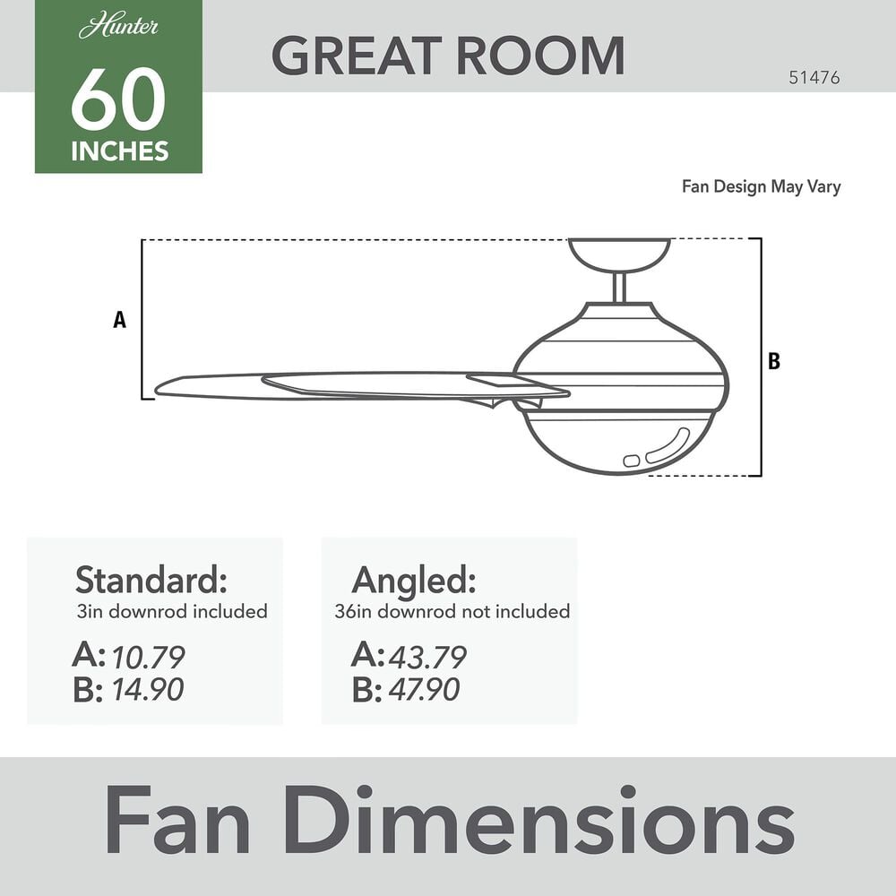 Hunter Solaria 60&quot; Outdoor Ceiling Fan with LED Light in Fresh White, , large