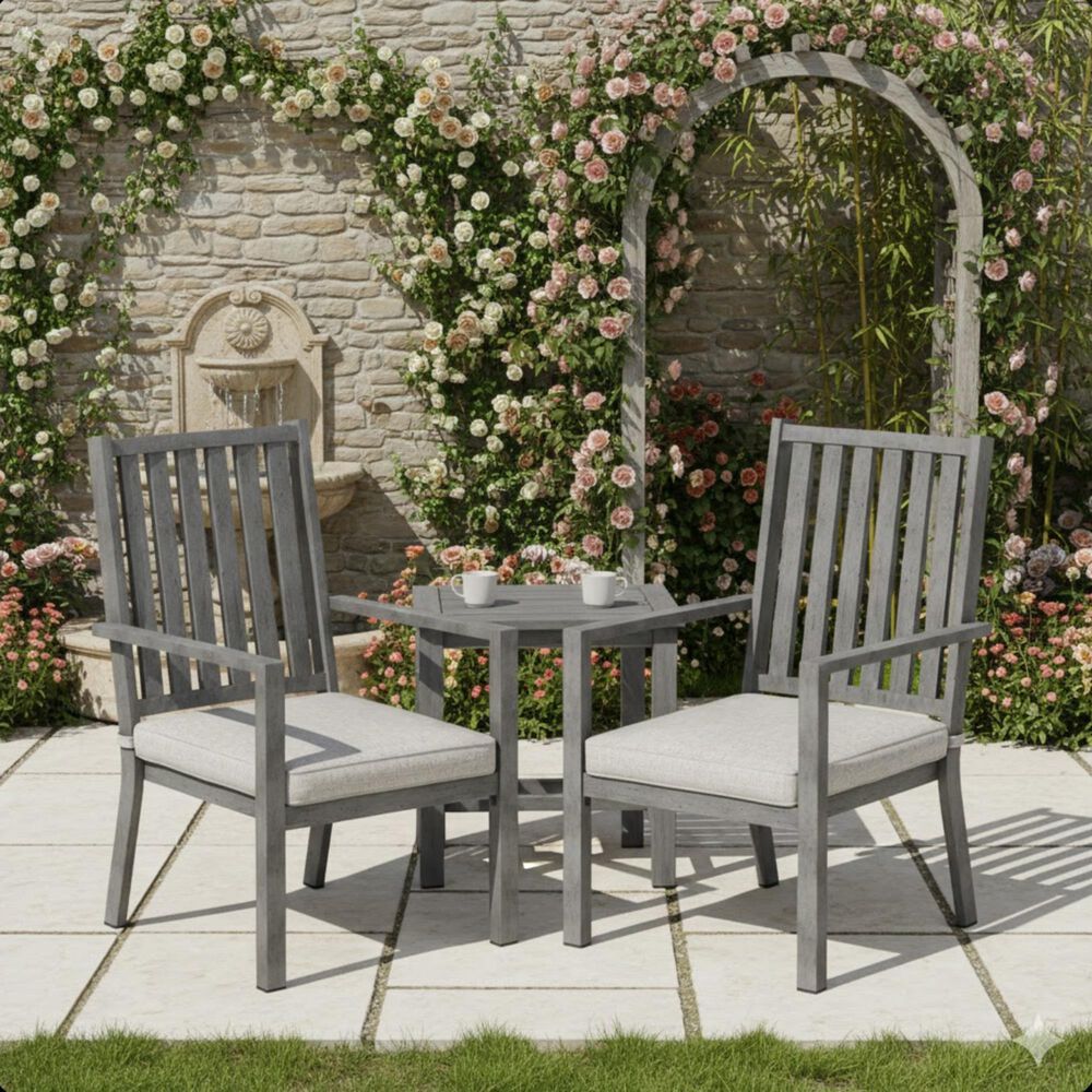 Hearth and Haven Outdoor All-Weather Aluminum Dining Chair in Gray (Set of 4), , large