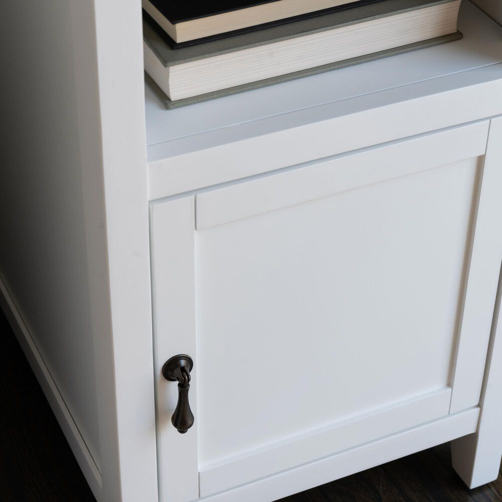 Linon Home Decor Birkdale Accent Table with USB Port in White, , large