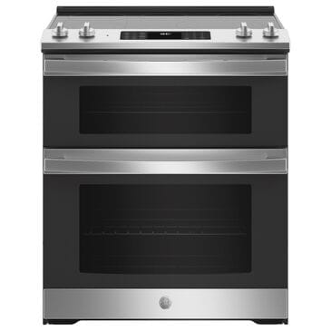 GE Appliances 30" Slide-In Electric Double Oven Range with Convection in Stainless Steel, , large