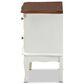 Baxton Studio Darlene 2-Drawer End Table in White and Cherry Brown, , large