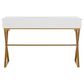 Linon Home Decor Campaign 2-Drawer Desk in White and Gold, , large