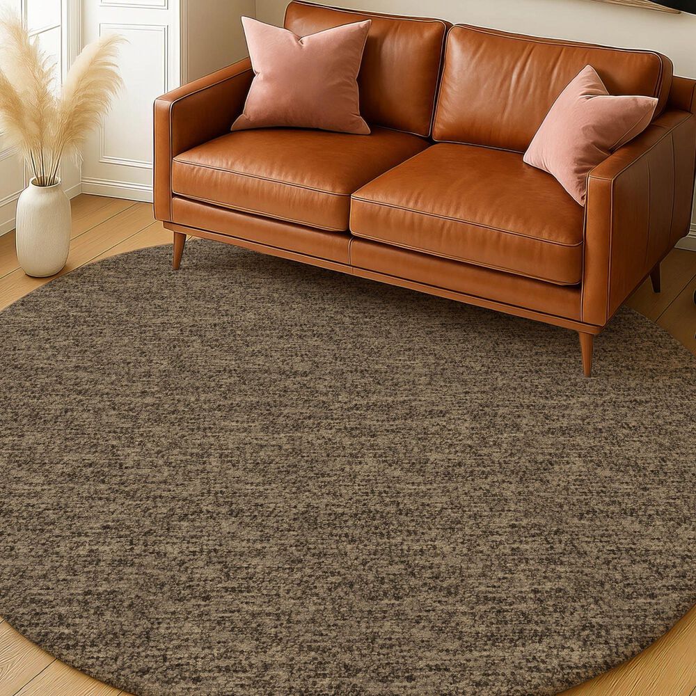 Dalyn Rug Company Voyage VY2 Mocha 8' Round Area Rug, , large