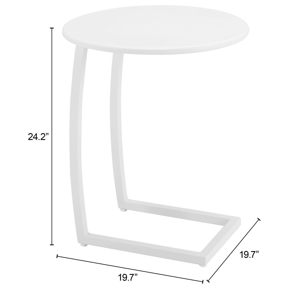 Zuo Modern Noga Patio End Table in White, , large