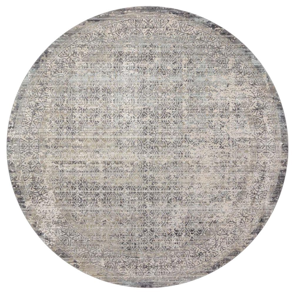 Amber Lewis x Loloi Alie 7"10" Round Sky and Stone Area Rug, , large