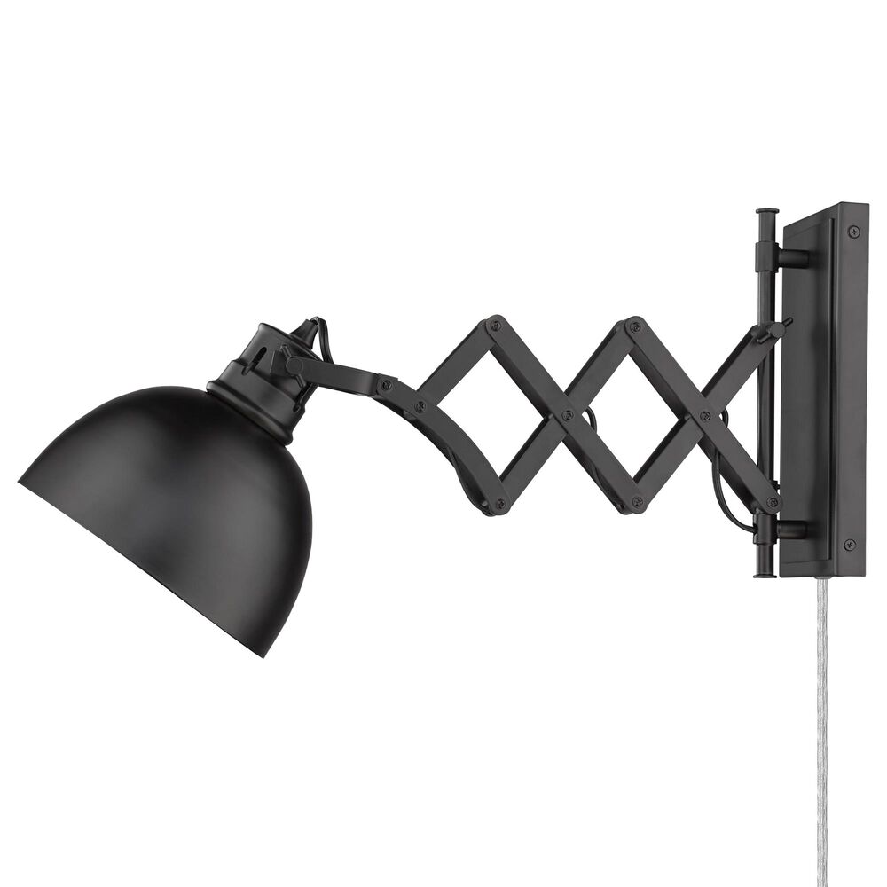 Golden Lighting Hawthorn 1-Light Wall Sconce in Matte Black, , large