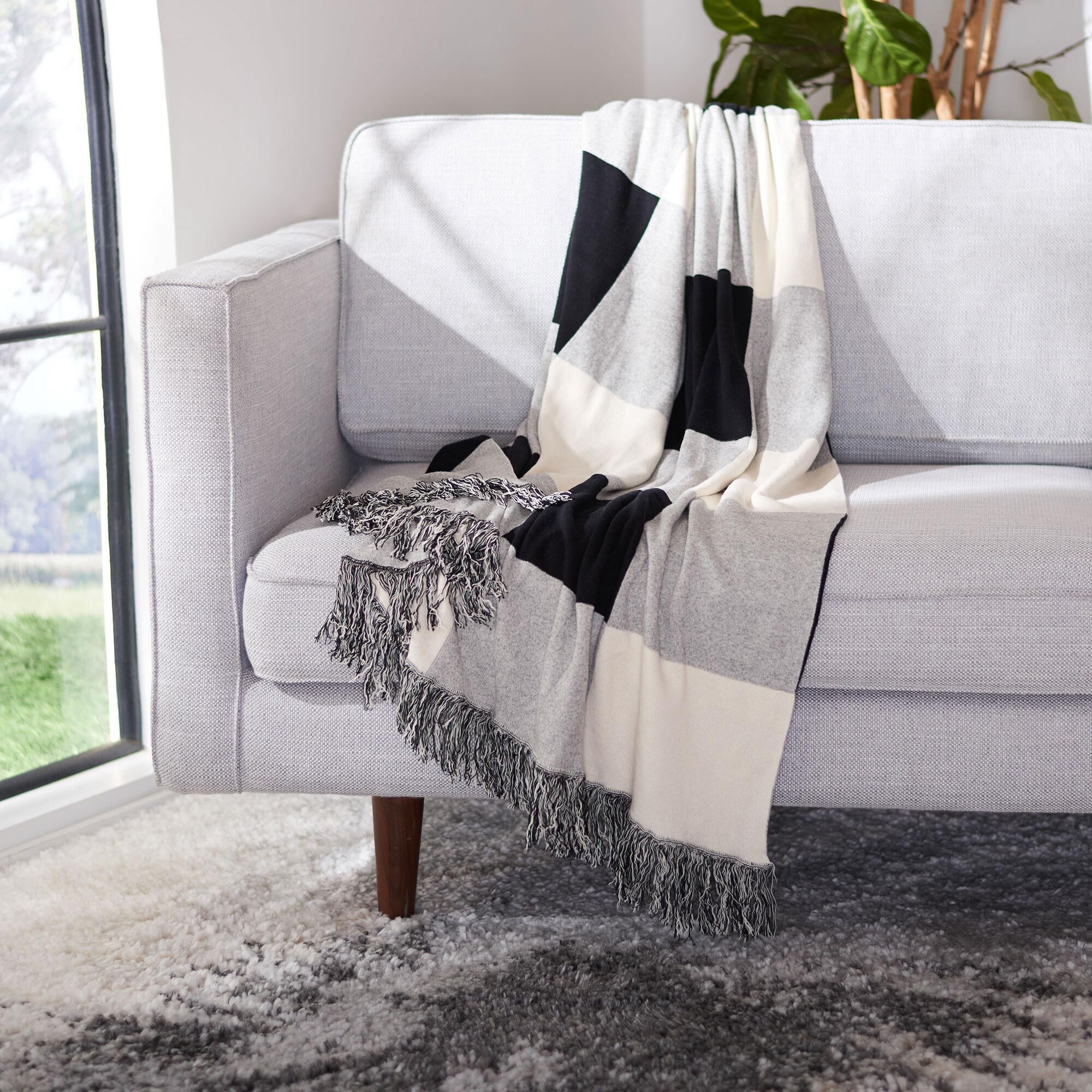 Black and beige hotsell throw